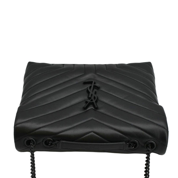 YVES SAINT LAURENT Loulou Medium Quilted Leather Crossbody Bag Black