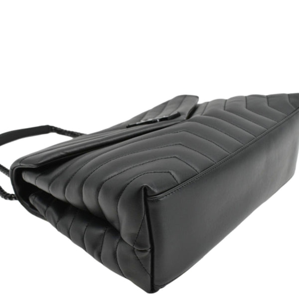 YVES SAINT LAURENT Loulou Medium Quilted Leather Crossbody Bag Black