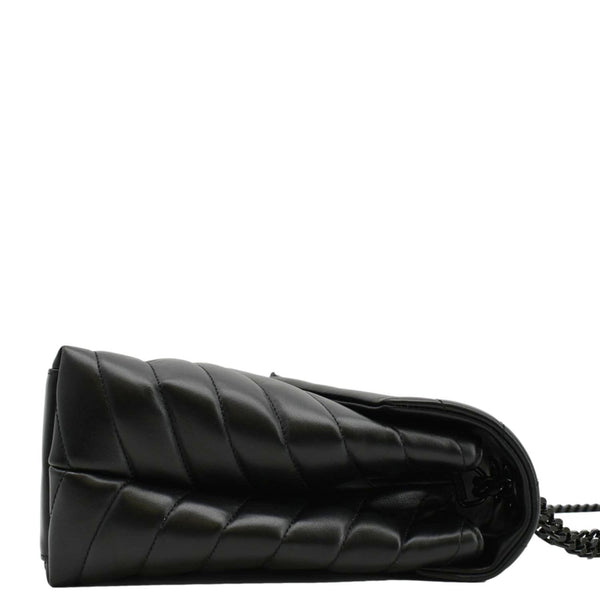 YVES SAINT LAURENT Loulou Medium Quilted Leather Crossbody Bag Black