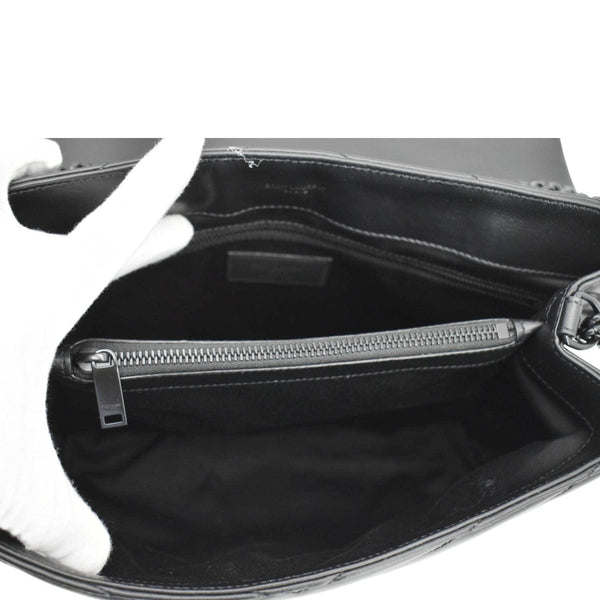 YVES SAINT LAURENT Loulou Medium Quilted Leather Crossbody Bag Black