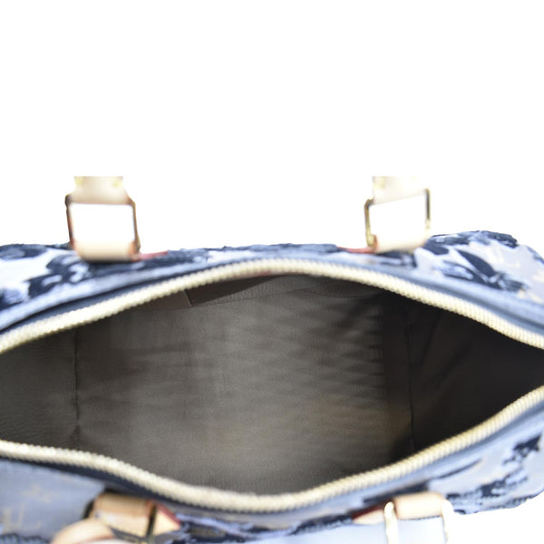 LOUIS VUITTON Speedy 30 Fleur De Jais Monogram Sequins Satchel Bag Black