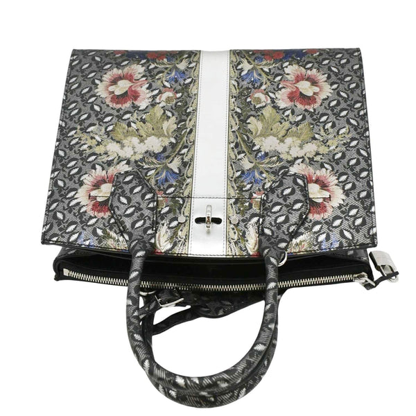 LOUIS VUITTON City Steamer Floral Print Canvas Tote Bag Grey/Silver