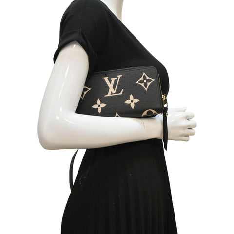 LOUIS VUITTON Zip Around Monogram Empreinte Leather Wallet Bicolor