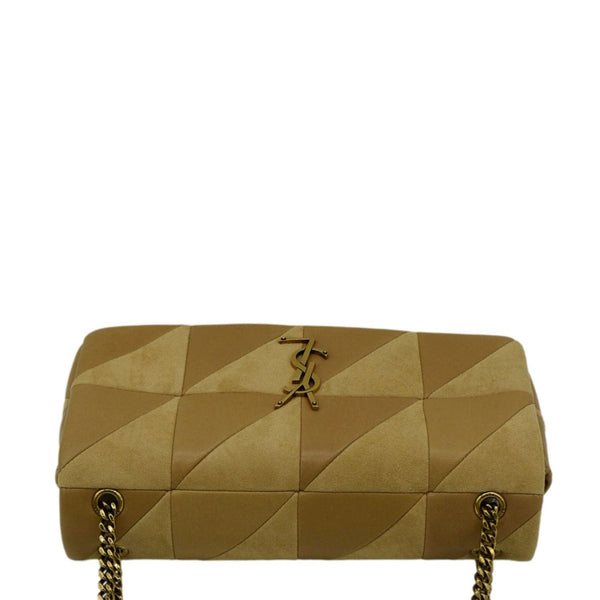 YVES SAINT LAURENT Jamie Suede Leather Shoulder Bag Cream