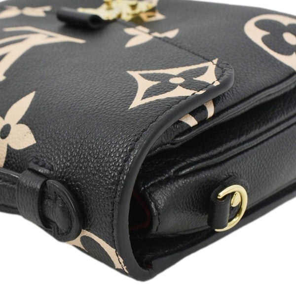 LOUIS VUITTON Metis Pochette Bicolor Empreinte Leather Crossbody Bag Black