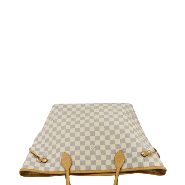 LOUIS VUITTON Neverfull MM Damier Azur Shoulder Bag White