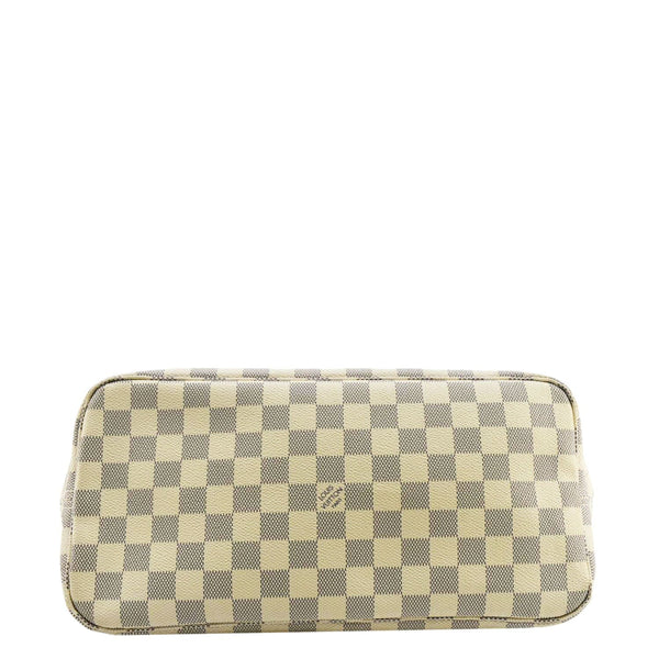 LOUIS VUITTON Neverfull MM Damier Azur Shoulder Bag White