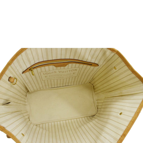 LOUIS VUITTON Neverfull MM Damier Azur Shoulder Bag White