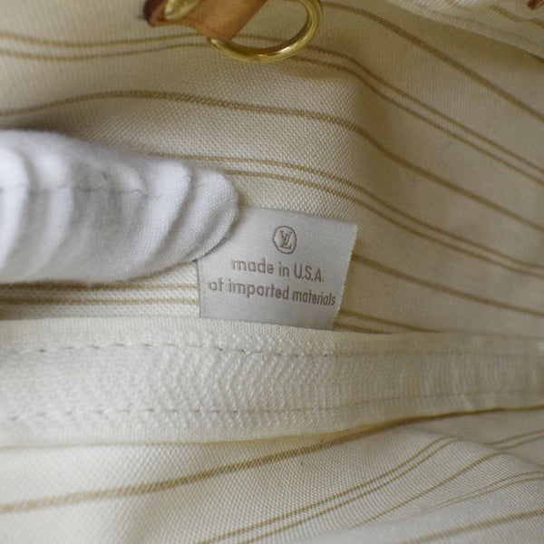 LOUIS VUITTON Neverfull MM Damier Azur Shoulder Bag White