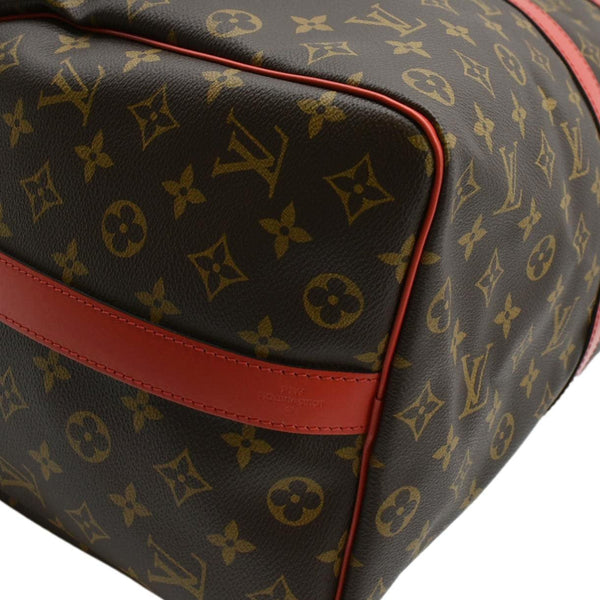 LOUIS VUITTON Keepall 50 Bandouliere Monogram Canvas Travel Bag Brown
