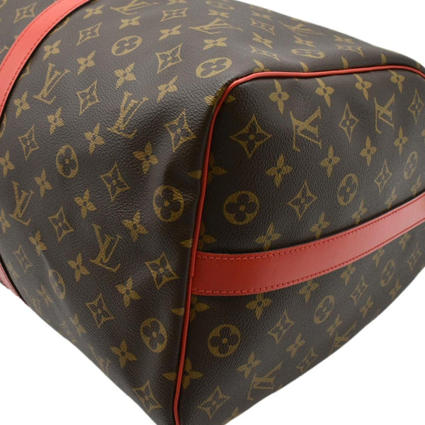 LOUIS VUITTON Keepall 50 Bandouliere Monogram Canvas Travel Bag Brown