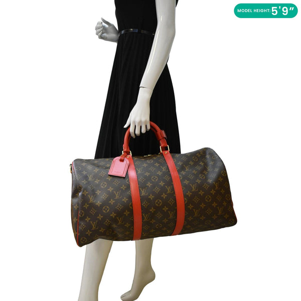 LOUIS VUITTON Keepall Travel Bag Brown dummy look