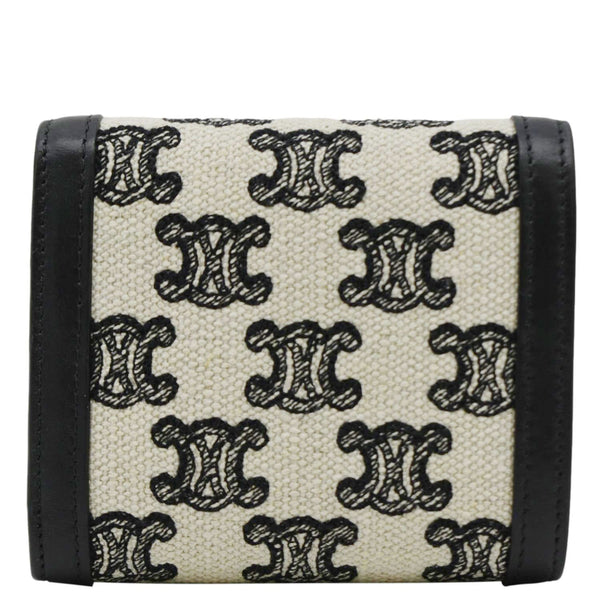 CELINE Triomphe Small Coated Canvas Wallet Black