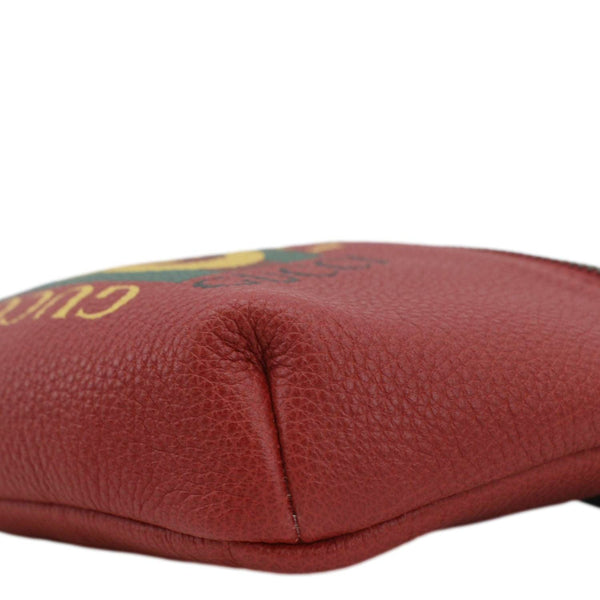 GUCCI Print Small Leather Belt Bag Red 527792