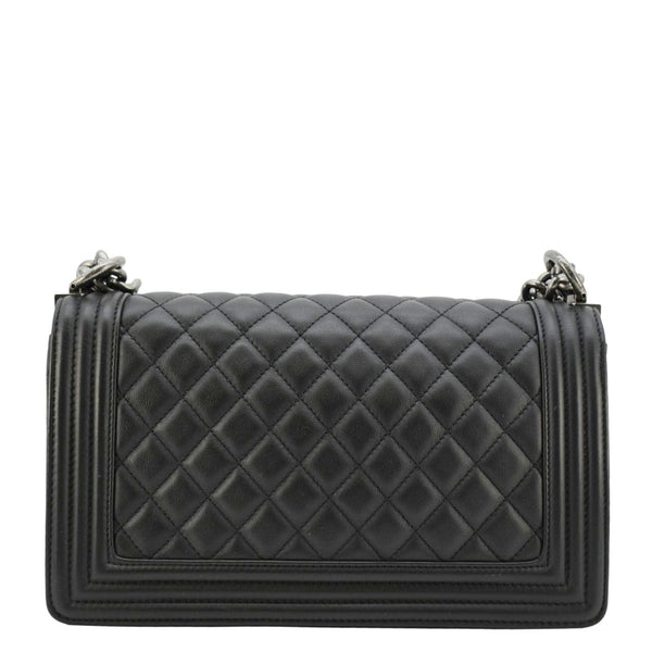 CHANEL Boy Flap Medium Quilted Leather Shoulder Bag Black