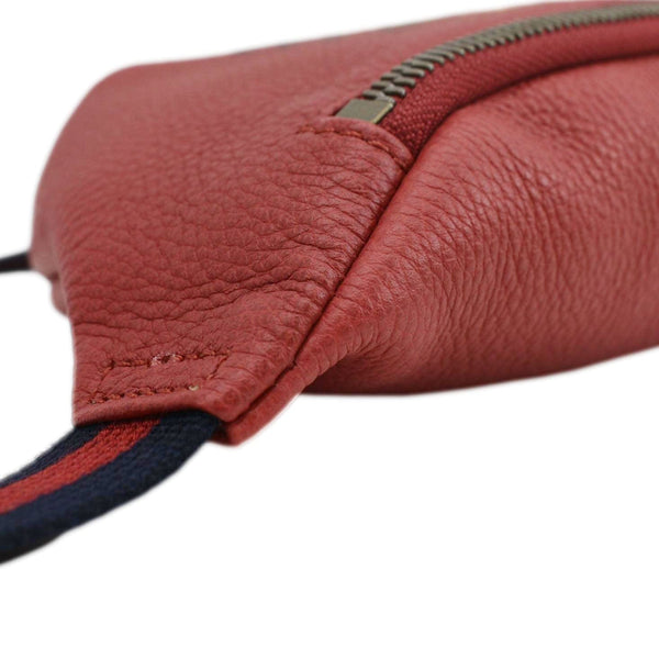 GUCCI Print Small Leather Belt Bag Red 527792