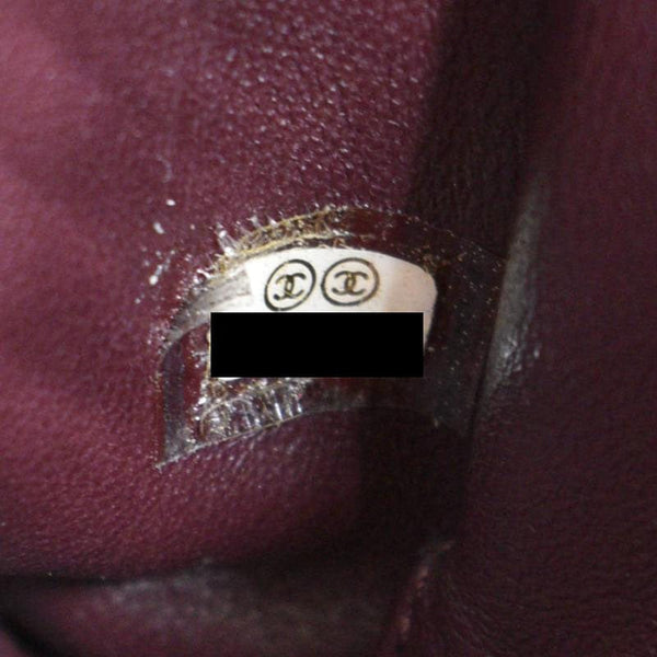 CHANEL CC Kisslock Box Lambskin Leather Chain Shoulder Bag Black