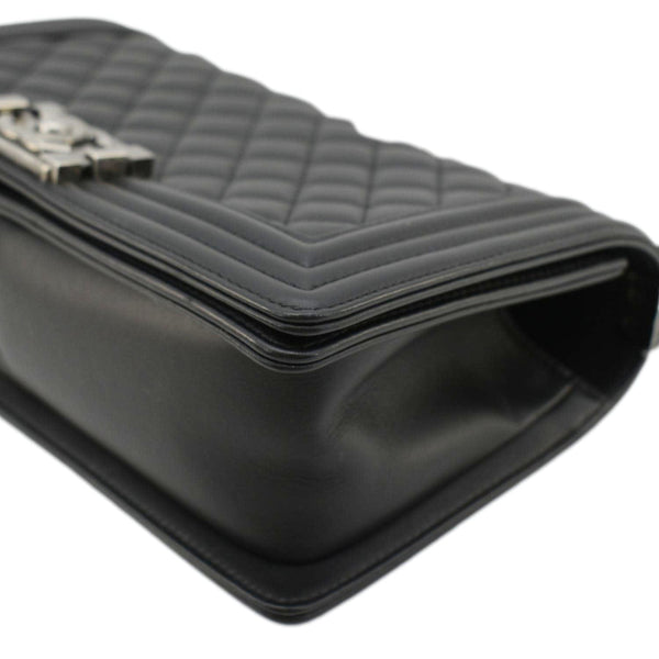 CHANEL Boy Flap Medium Quilted Leather Shoulder Bag Black
