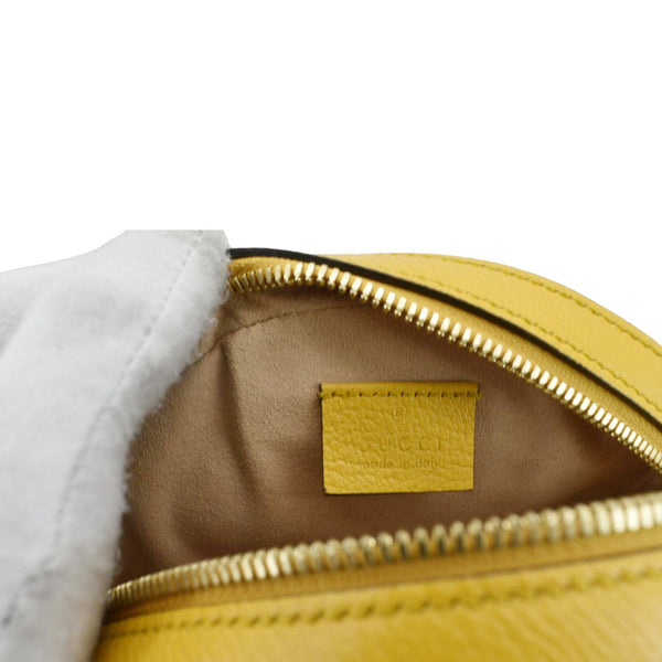 GUCCI Ophidia Mini Flora GG Round Supreme Monogram Web Crossbody Bag Yellow 550618
