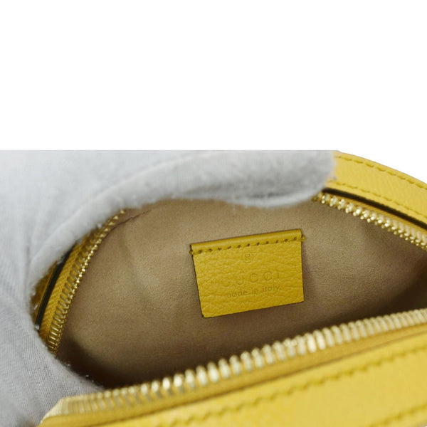 GUCCI Ophidia Mini Flora GG Round Supreme Monogram Web Crossbody Bag Yellow 550618