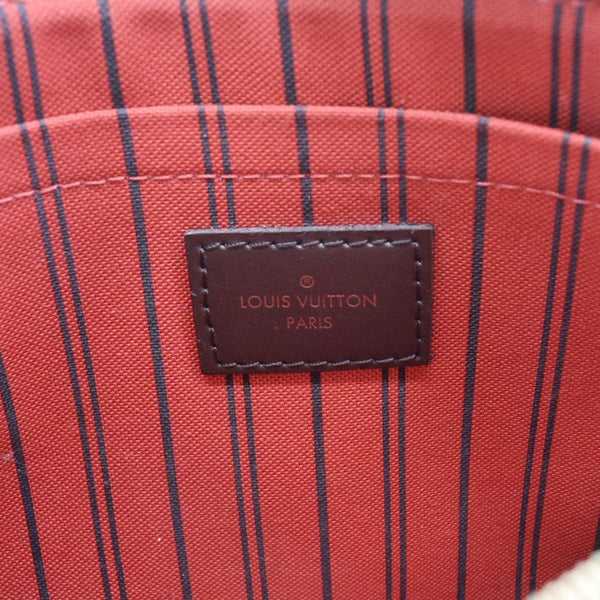 LOUIS VUITTON Neverfull Damier Ebene Pochette Wristlet Pouch Brown