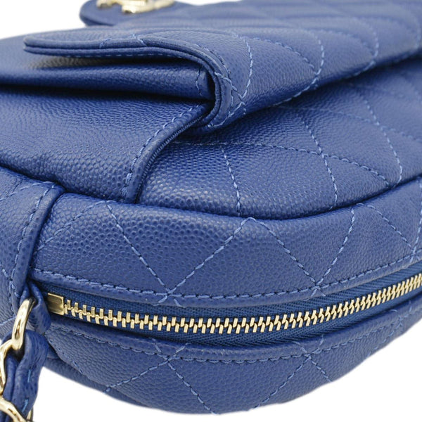 CHANEL CC Day Camera Small Caviar Leather Crossbody Bag Blue