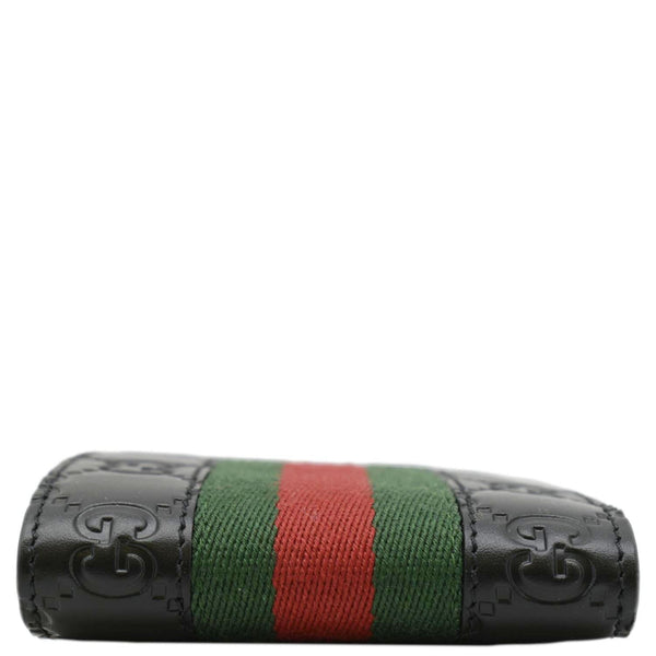 GUCCI Signature Web Leather Men's Bifold Wallet Black 408827