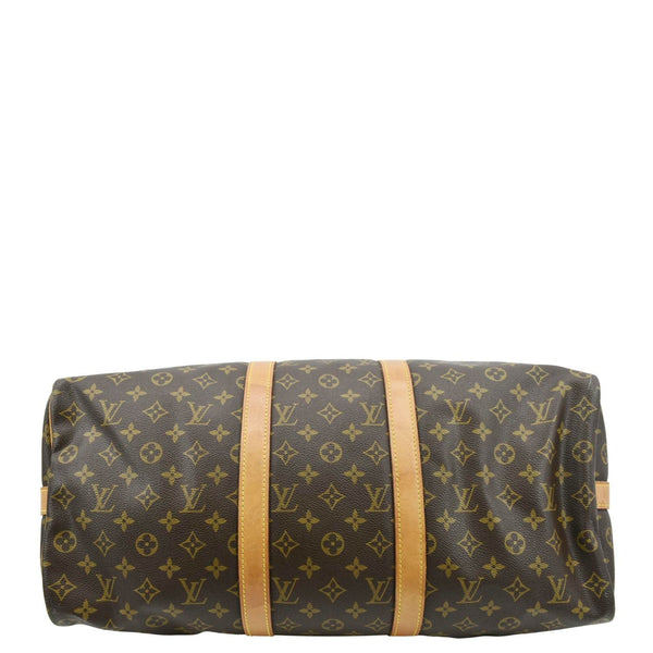 LOUIS VUITTON Keepall 50 Bandouliere Monogram Canvas Travel Bag Brown