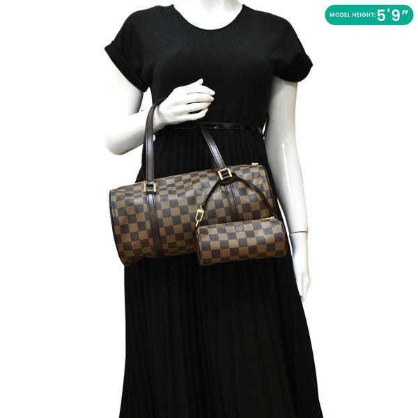 LOUIS VUITTON Papillon Damier Ebene Shoulder Bag Brown