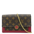 LOUIS VUITTON Flore Monogram Canvas Chain Wallet Fuchsia