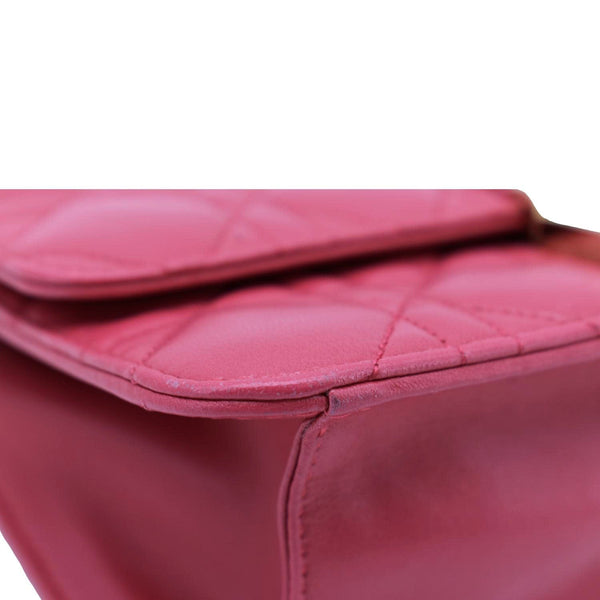 CHRISTIAN DIOR Miss Dior Promenade Cannage Quilted Leather Crossbody Bag Fuchsia