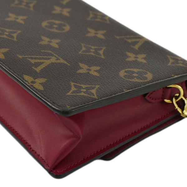 LOUIS VUITTON Flore Monogram Canvas Chain Wallet Fuchsia