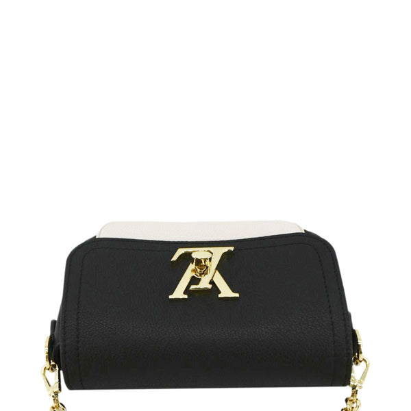 LOUIS VUITTON Lockme Tender Grained Calfskin Leather Shoulder Bag Black