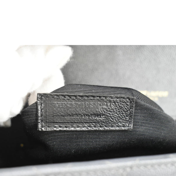 YVES SAINT LAURENT Large Envelope Chevron Leather Shoulder Bag Dark Grey