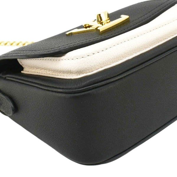LOUIS VUITTON Lockme Tender Grained Calfskin Leather Shoulder Bag Black