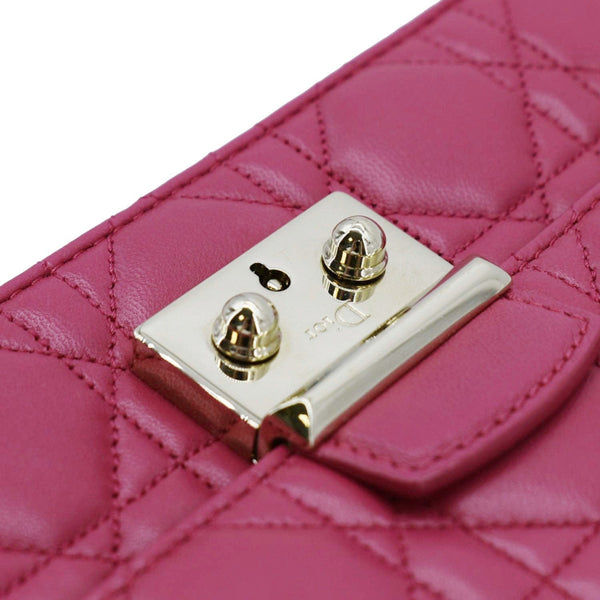 CHRISTIAN DIOR Miss Dior Promenade Cannage Quilted Leather Crossbody Bag Fuchsia