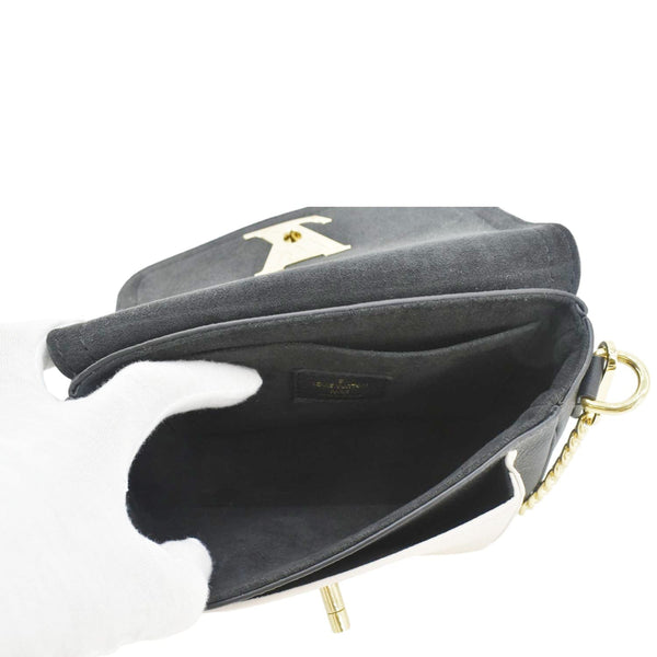 LOUIS VUITTON Lockme Tender Grained Calfskin Leather Shoulder Bag Black