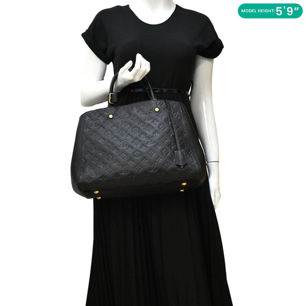 LOUIS VUITTON Montaigne MM Monogram Empreinte Shoulder Bag Black