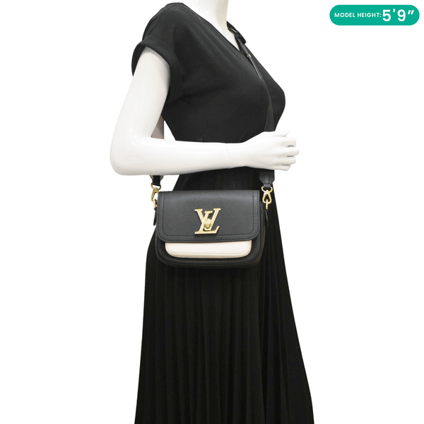 LOUIS VUITTON Lockme Tender Grained Calfskin Leather Shoulder Bag Black