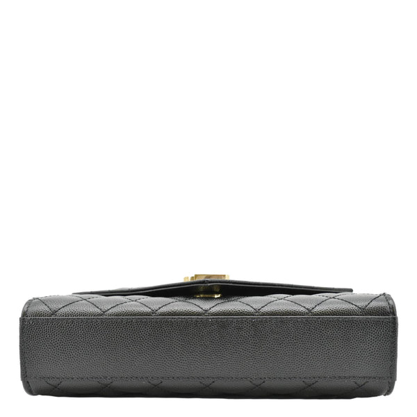 YVES SAINT LAURENT Envelope Leather Chain Crossbody Bag Small Black