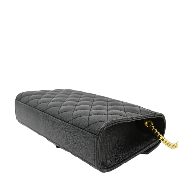 YVES SAINT LAURENT Envelope Leather Chain Crossbody Bag Small Black