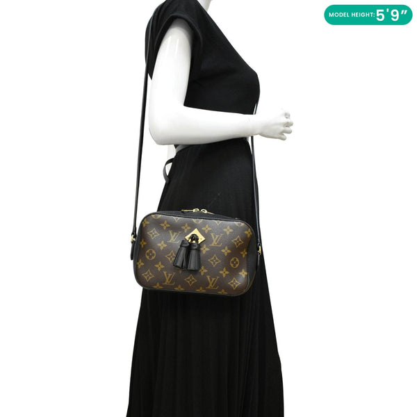 LOUIS VUITTON Saintonge Monogram Canvas Shoulder Bag Noir Black