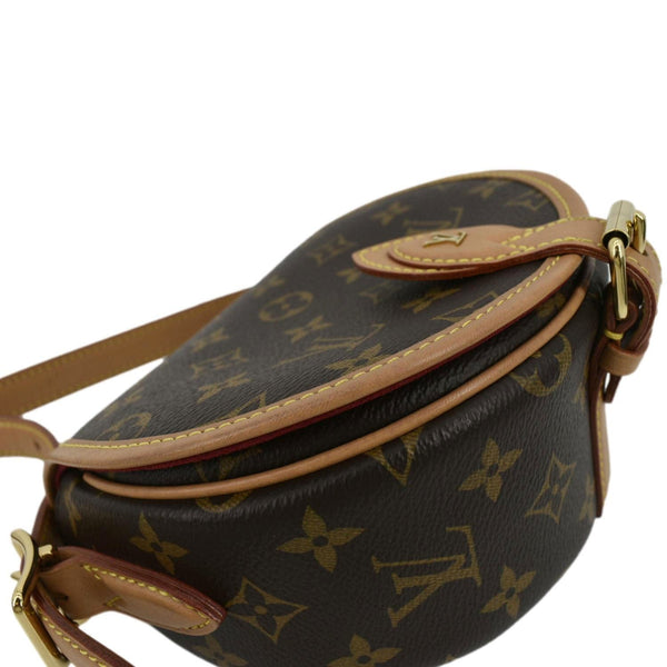 LOUIS VUITTON Tambourin Monogram Canvas Crossbody Bag Brown