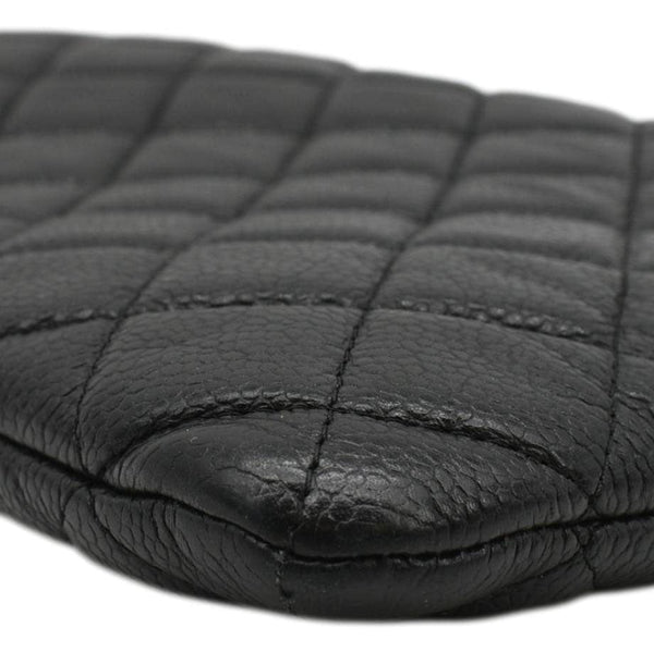 CHANEL Classic O-Case Caviar Leather Zip Pouch Black