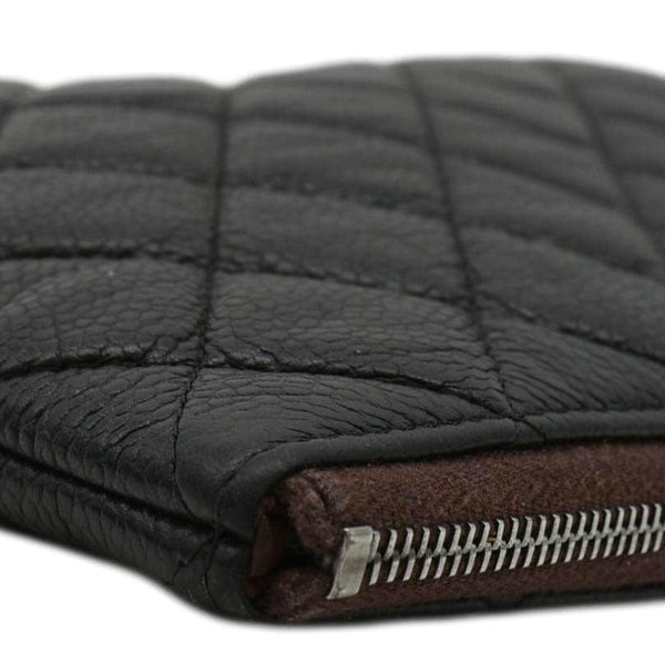 CHANEL Classic O-Case Caviar Leather Zip Pouch Black