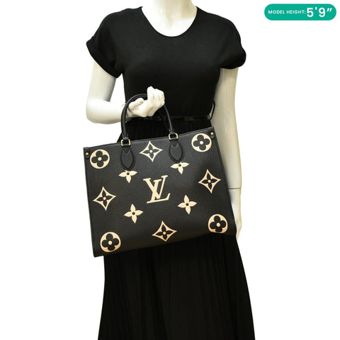 LOUIS VUITTON Onthego MM Giant Monogram Empreinte Leather dummy look