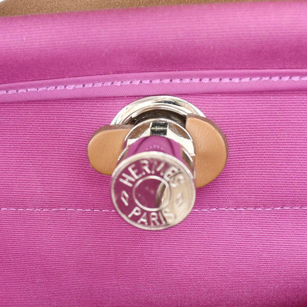 HERMES Herbag Zip Retourne 31 Toile Canvas Tote Shoulder Bag Fuchsia