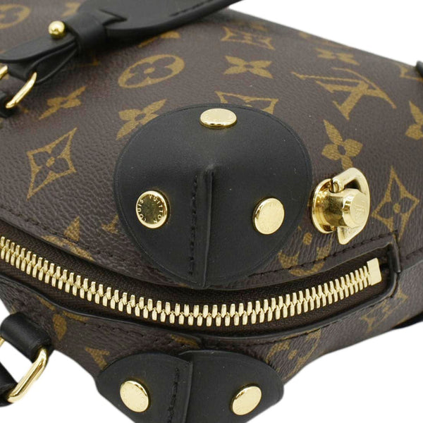 LOUIS VUITTON Petite Malle Souple Monogram Canvas Shoulder Bag Black