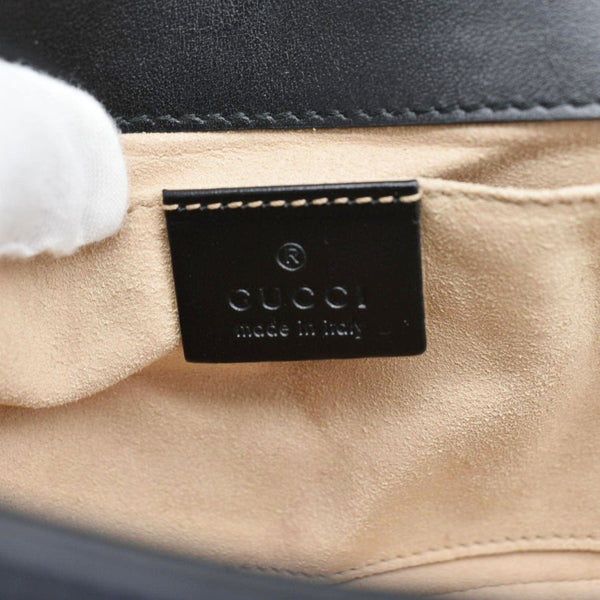 GUCCI GG Marmont Mini Leather Shoulder Bag Black 446744