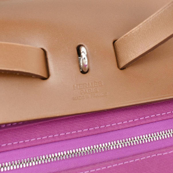 HERMES Herbag Zip Retourne 31 Toile Canvas Tote Shoulder Bag Fuchsia
